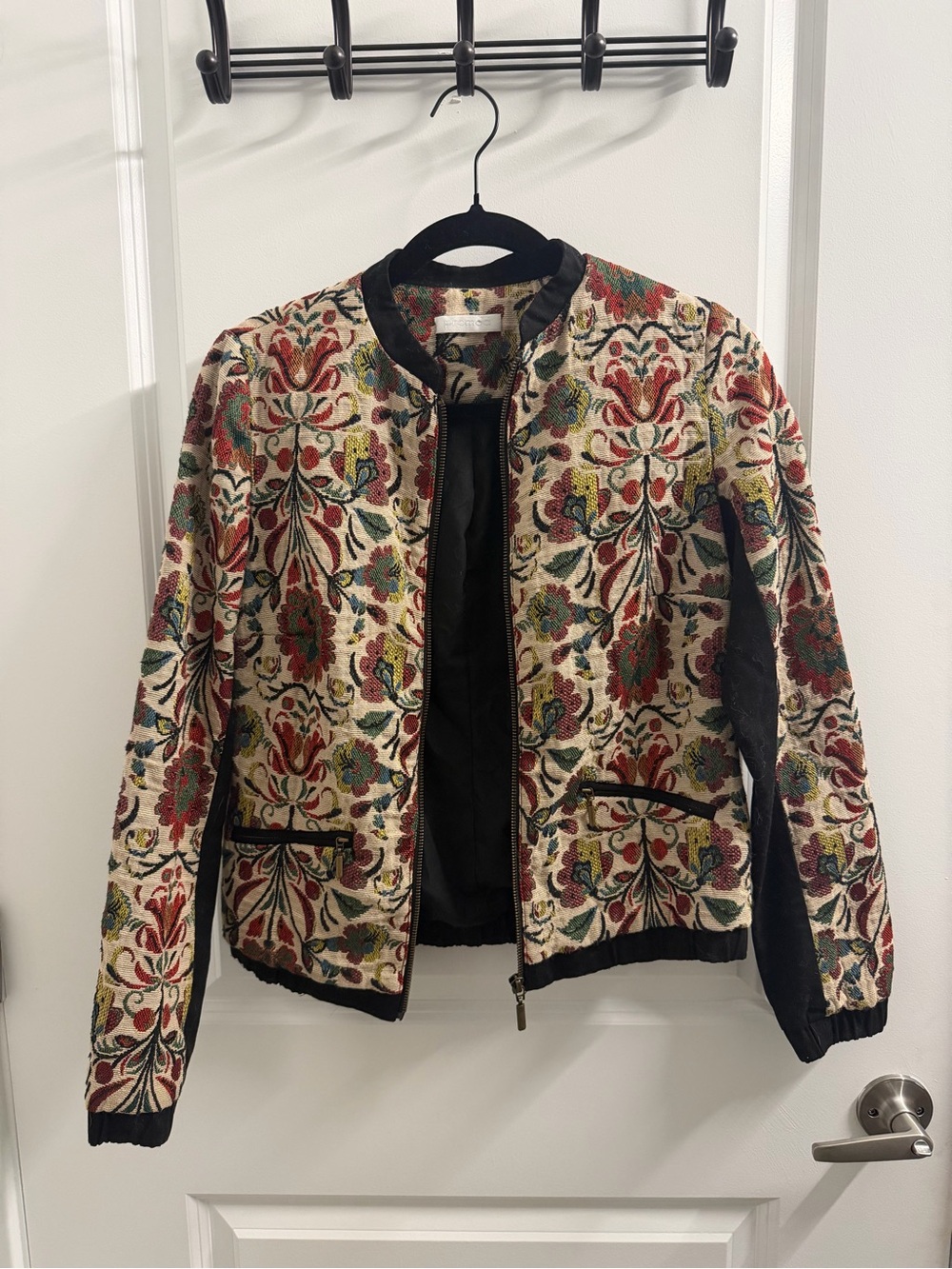 Promod Floral Damask Tapestry Bomber Jacket - EU 36 US 4